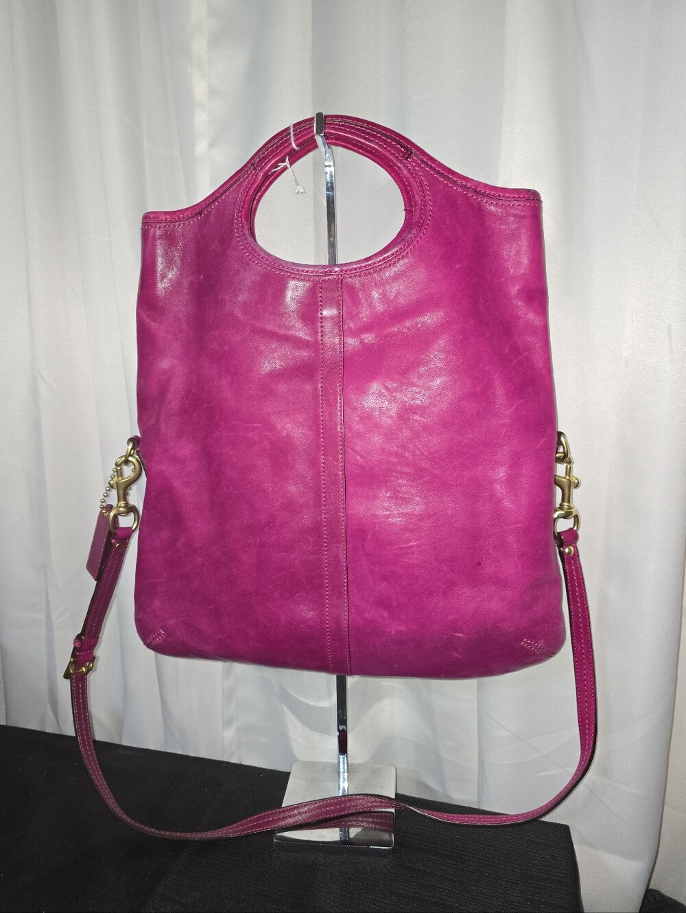 COACH 12250 Vintage Leather Circle-Handle Satchel/handbag Bag - Picture 7 of 13